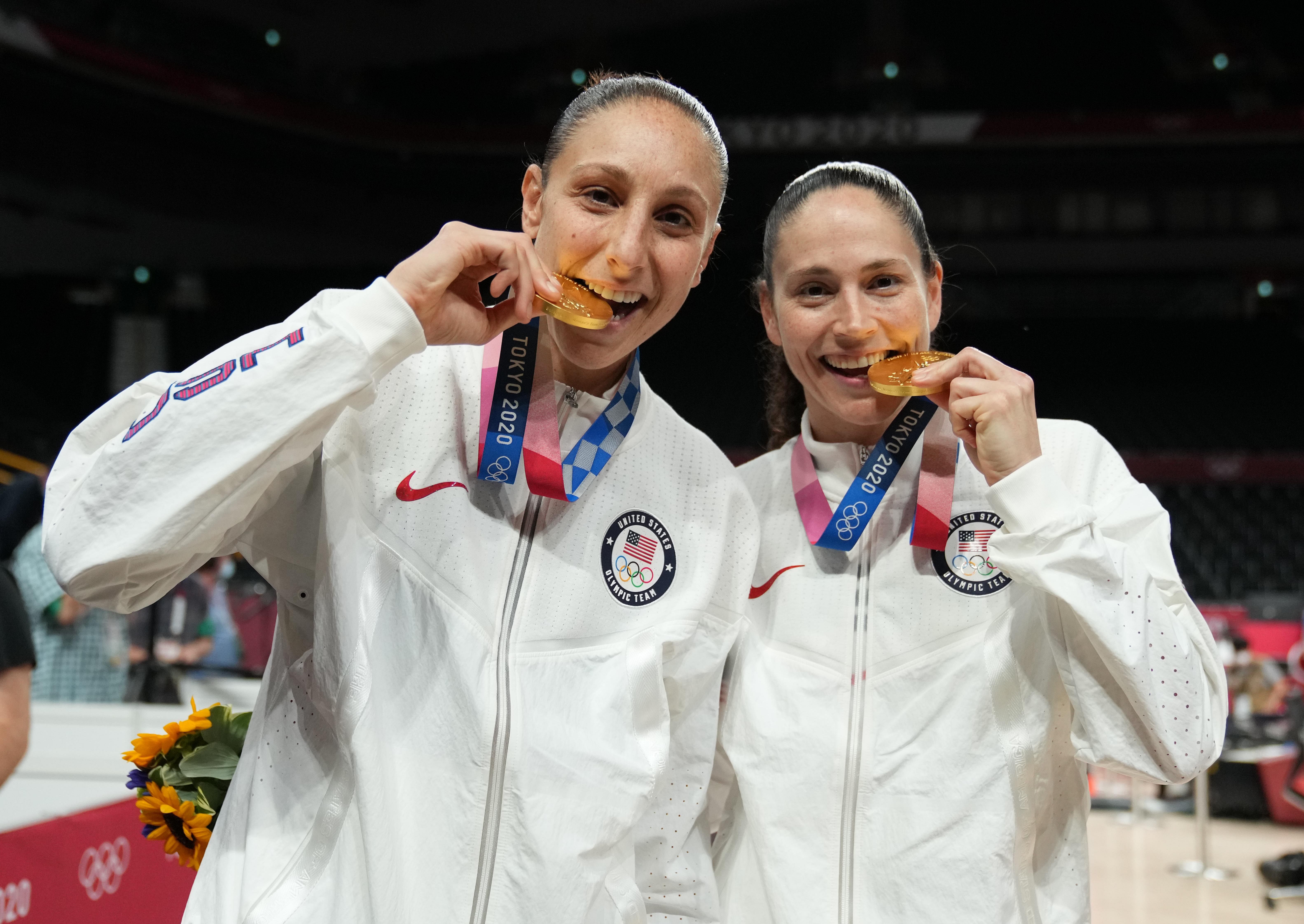 Sue Bird and Diana Taurasi in 2020. - Source: Kyle Terada, Imagn