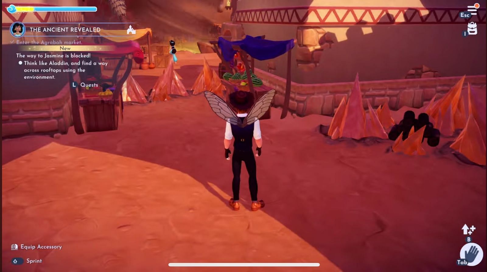 Find your way to talk to Jasmine in the quest (Image via Gameloft || YouTube/Quick Tips)