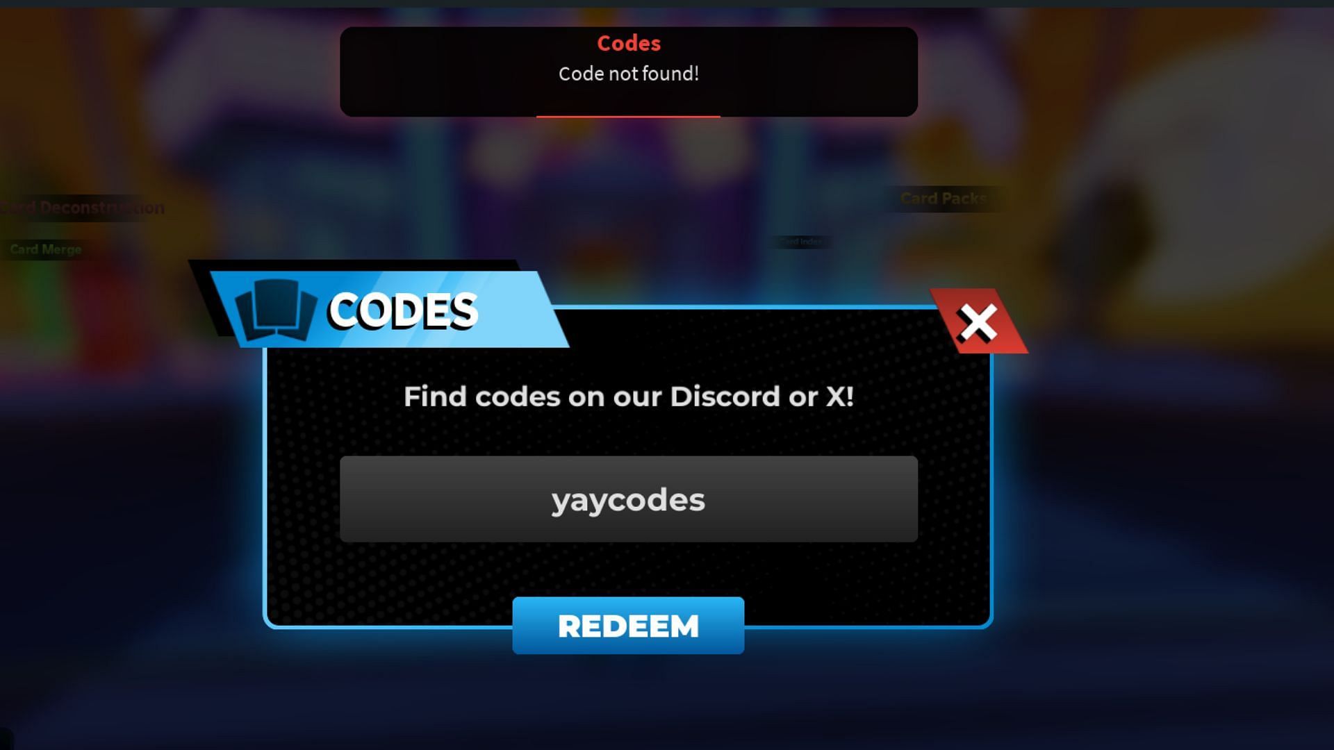 Be mindful of the letter casing of codes (Image via Roblox)