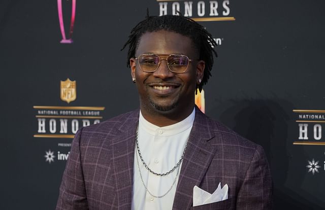 Feb 10, 2022; Los Angeles, CA, USA; Ladainian Tomlinson appears on the red carpet prior to the NFL Honors awards presentation at YouTube Theater. Mandatory Credit: Kirby Lee-Imagn Images - Source: Imagn