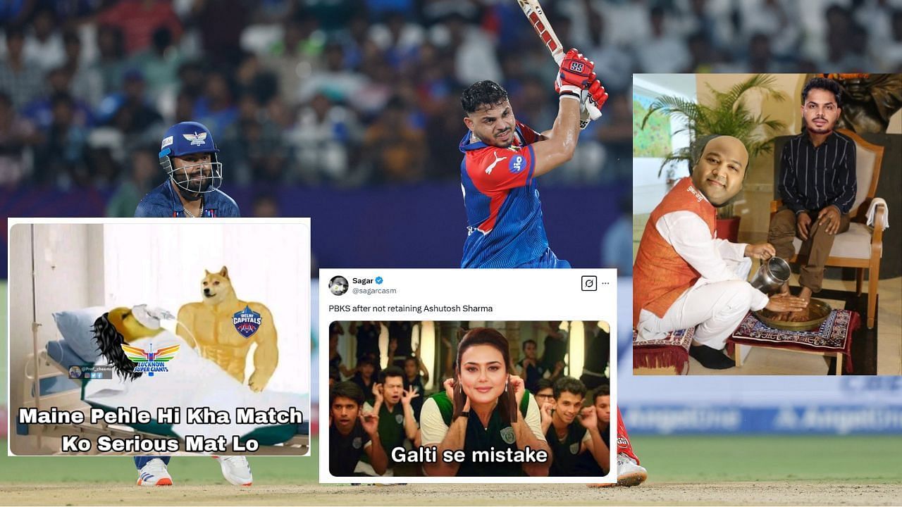 आशुतोष शर्मा ने शानदार पारी खेली (PC: X@sagarcasm, X@Prof_Cheems, X@mufaddal_vohra)