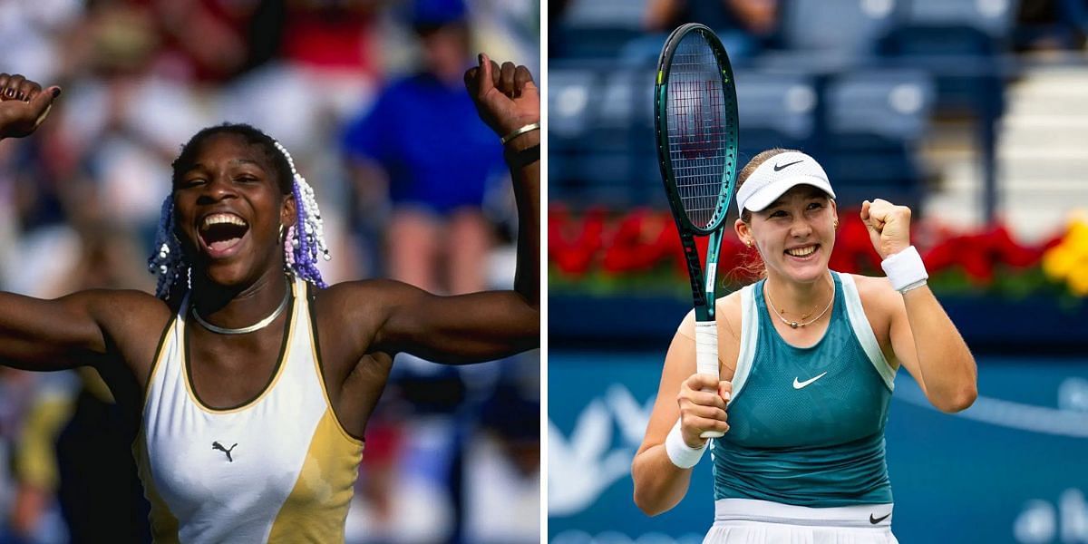 Serena Williams and Mirra Andreeva are among the five women to reach the Indian Wells final before turning 18 years old. (Photos: Getty)