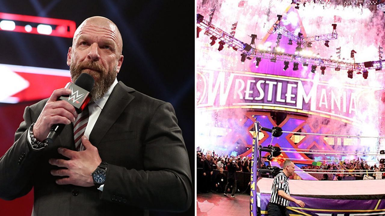 WWE CCO Triple H (left); WrestleMania (right) [via WWE
