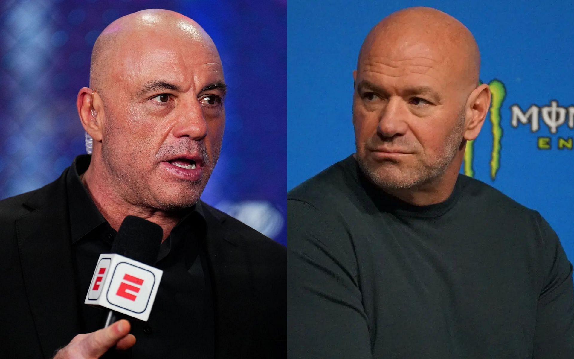 Joe Rogan (left) shares criticism for the UFC CEO Dana White