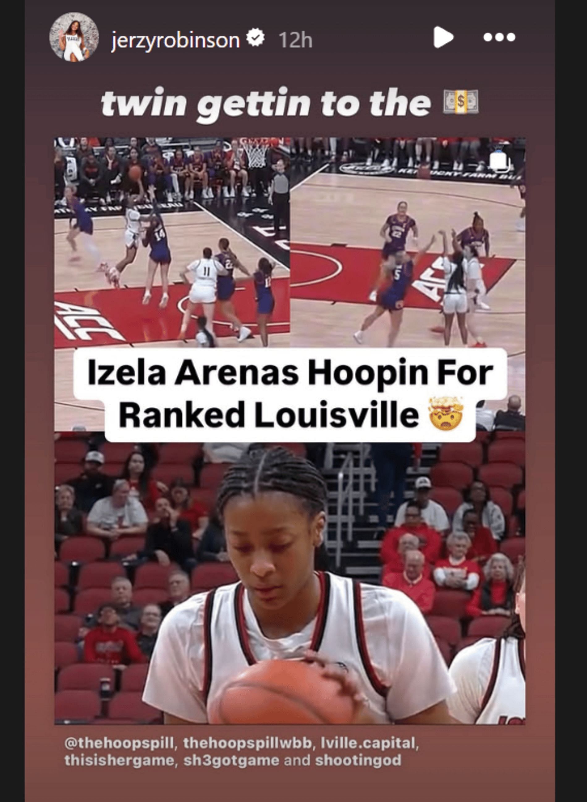 5-star Jerzy Robinson reacts to Izela Arenas&#039; performance vs. Clemson (Source: Instagram/ jerzyrobinson)