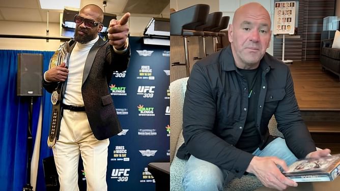 Jon Jones looks back at Dana White's 'rare moment' with Matt Serra with a three-word reaction
