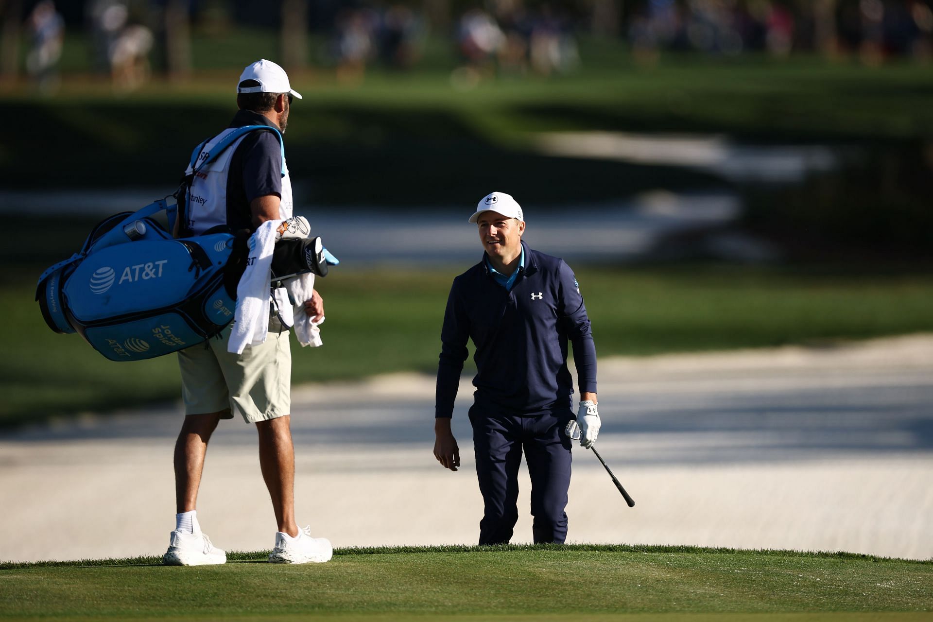 Spieth after holing out for an eagle on hole 11 at the 2025 Players Championship (via Getty)