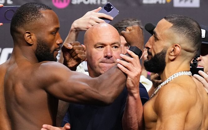 Belal Muhammad gives four-word reaction to Leon Edwards' UFC London interview getting interrupted by fire alarm drill