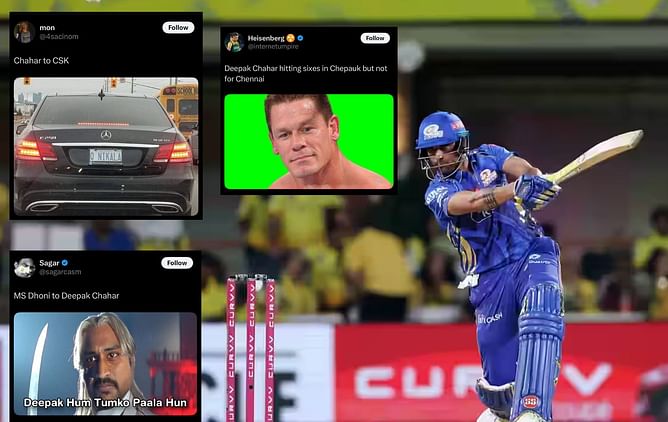 "Battle is personal" - Fans react to Deepak Chahar's impactful knock in CSK vs MI match of IPL 2025