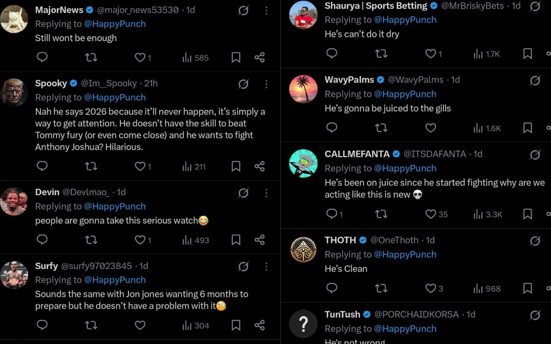 Fans react to Joe Rogan&#039;s claim about Jake Paul. [Screenshot courtesy: @HappyPunch on X]