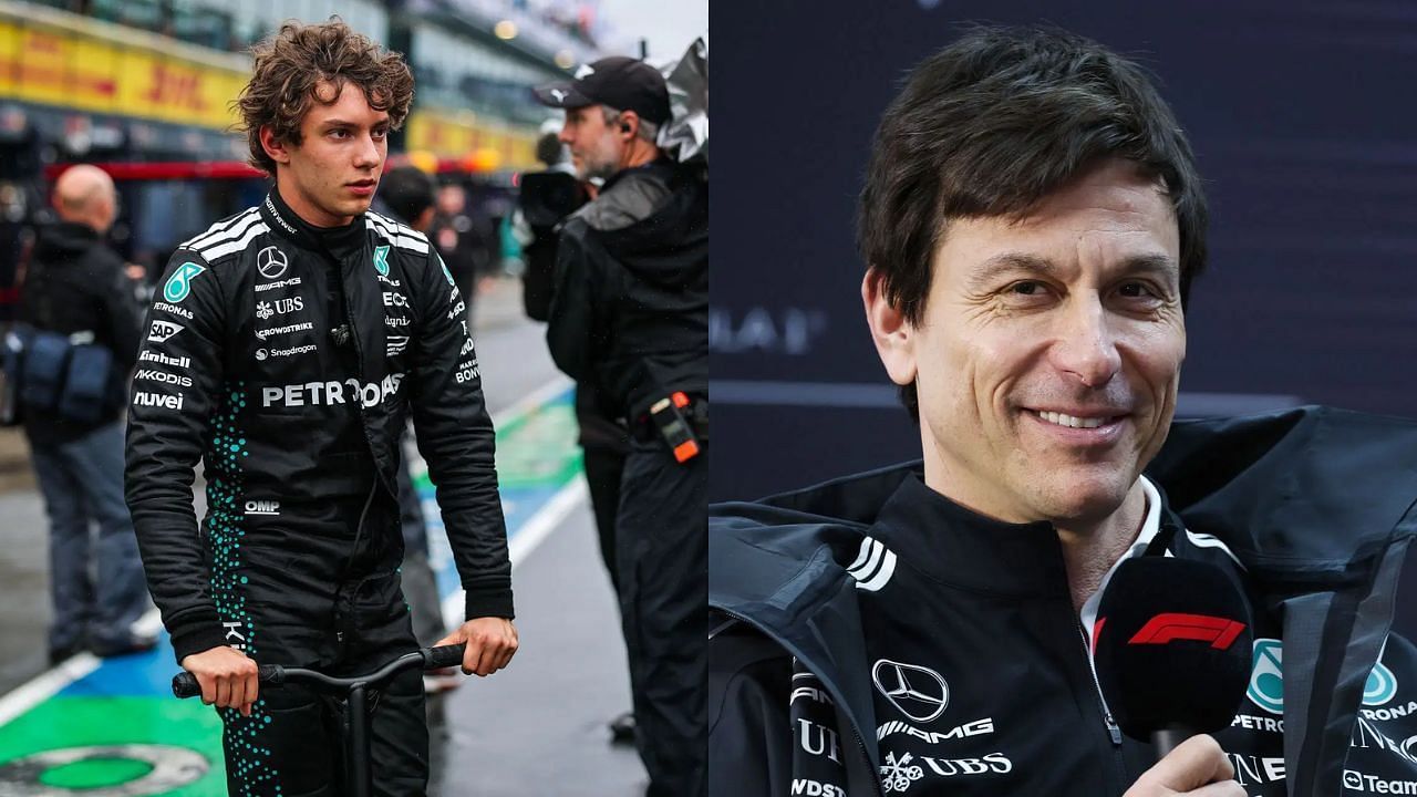 Kimi Antonelli [L] Toto Wolff [R] [Image Source: Getty]