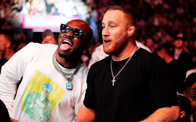 Kamaru Usman and Justin Gaethje share lighthearted banter about going hard during sparring sessions: "Six stitches in my chin, I still got a scar"