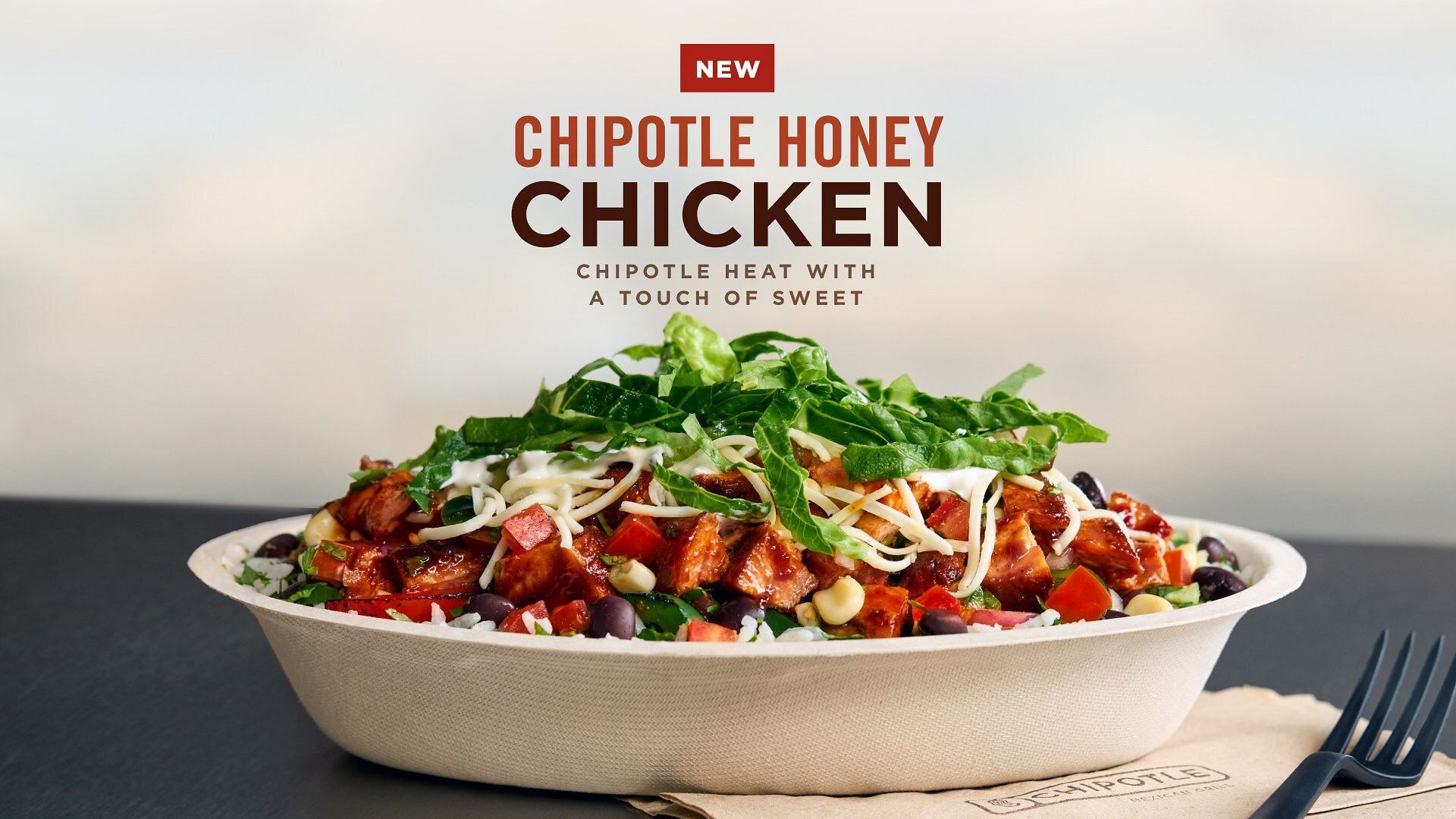 The New Honey Chicken is available at Chipotle locations across the US, UK, Canada, France and Germany (Image via Chipotle)