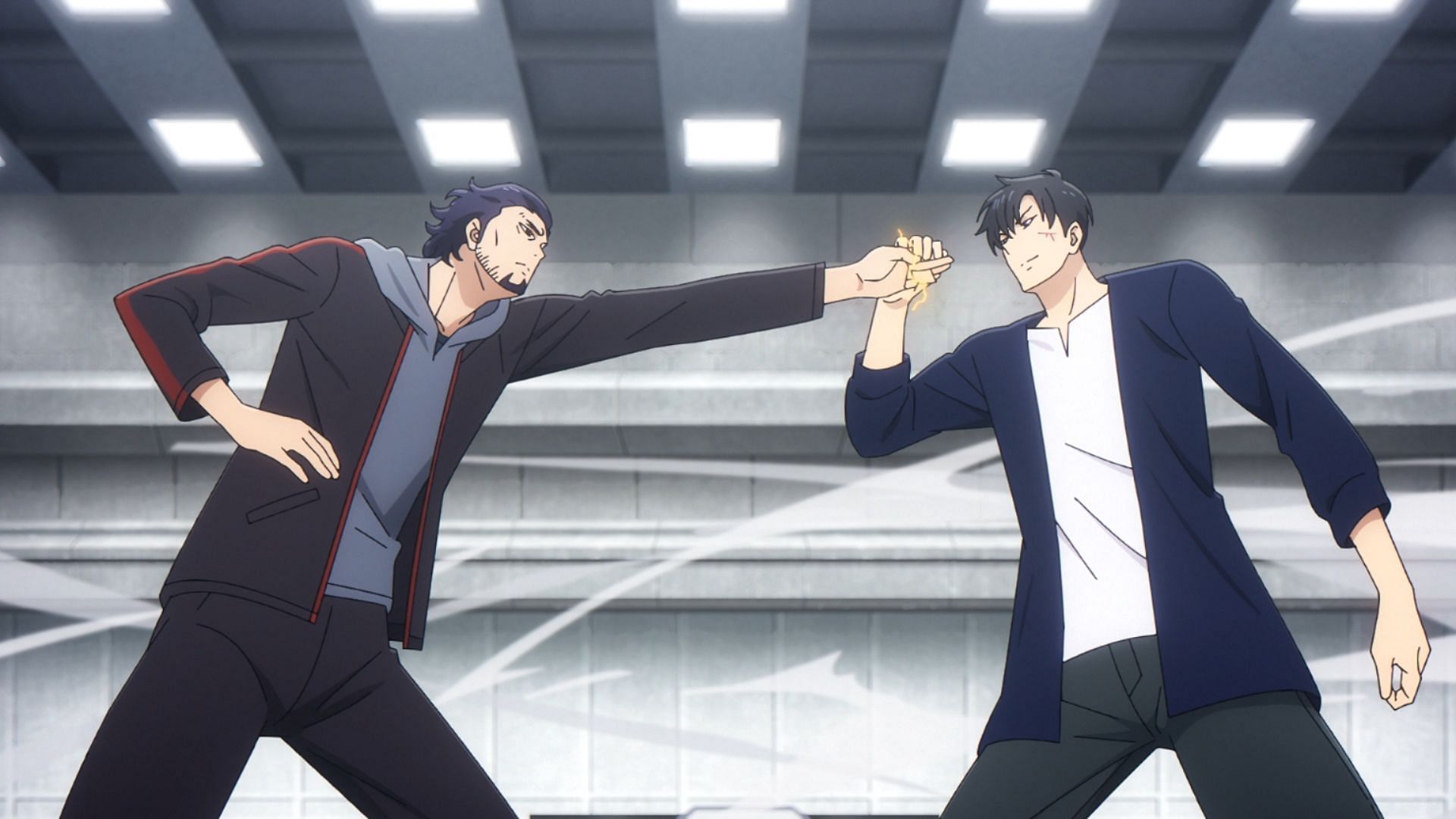 Jinwoo vs. Ryuji unfolds (Image via A-1 Pictures)