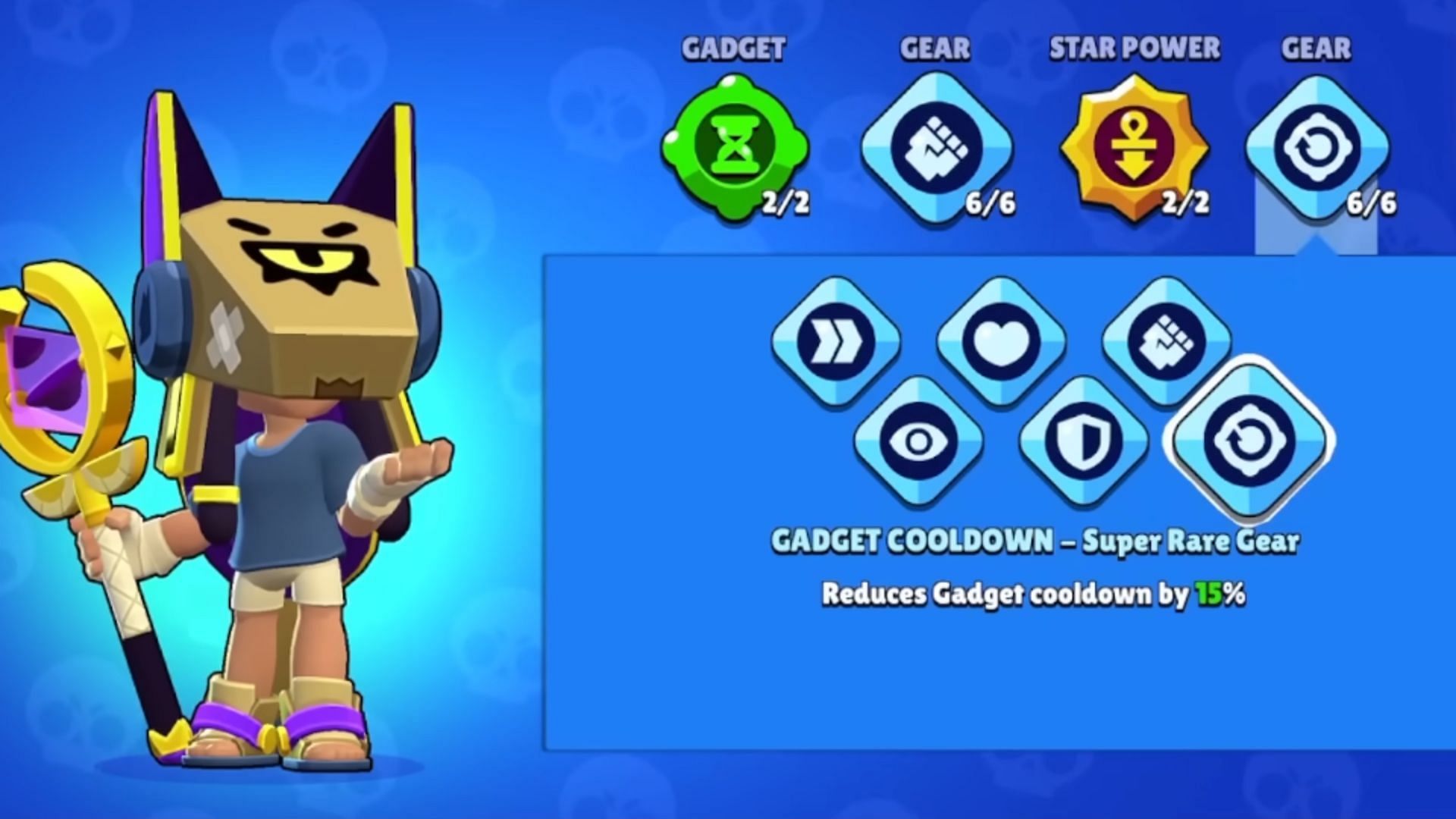 Gadget Cooldown is one of the best Gears for a Finx build in Brawl Stars (Image via Supercell)