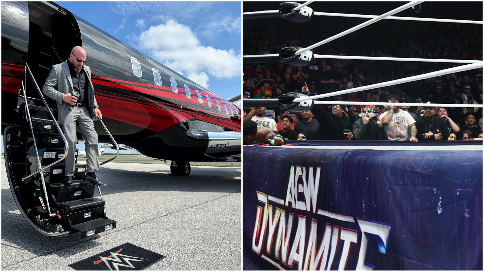 WWE CCO Triple H on the company jet, AEW fans at Dynamite