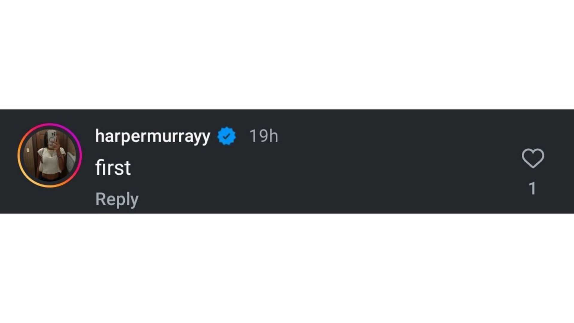 Murray&#039;s comment on Sigler&#039;s post (Image via: Sigler&#039;s Instagram)