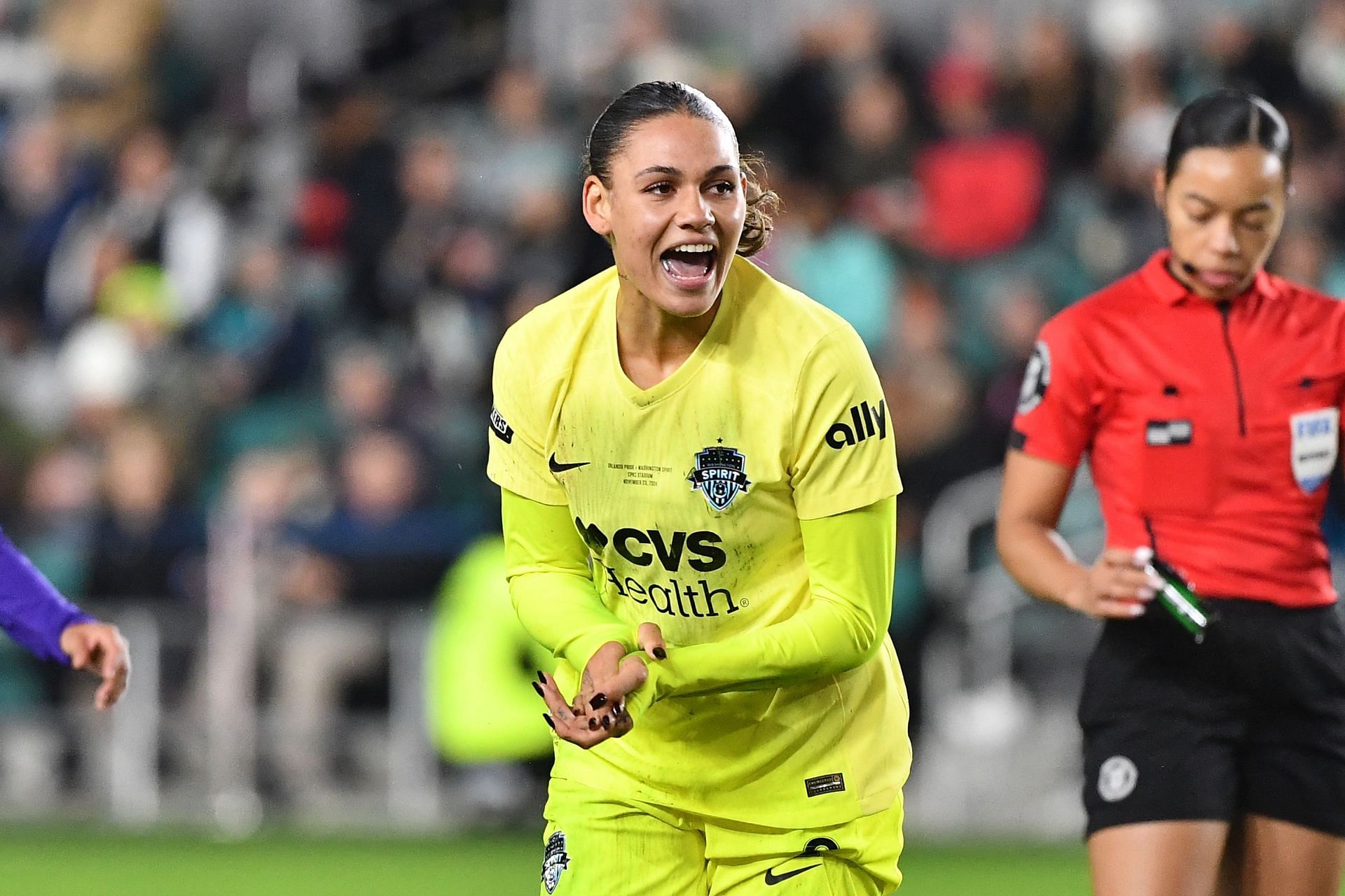 Trinity Rodman in action during the 2024 NWSL Championship game - Source: Getty