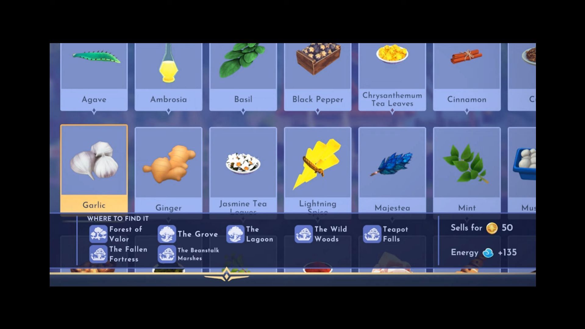 Ingredients required for Mussel Rissotto (Image via Gameloft || Youtube@Arctic)