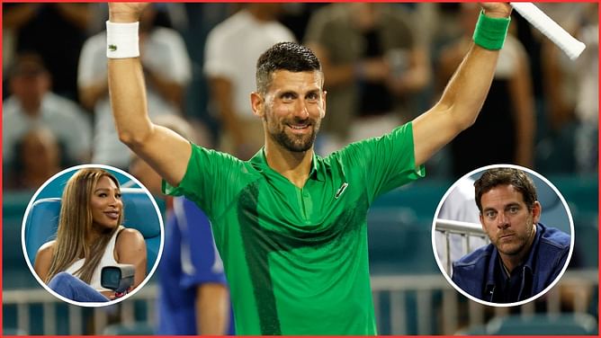 Novak Djokovic catches colleagues' attention after Miami Open progress in front of Serena Williams and Juan Martin del Potro