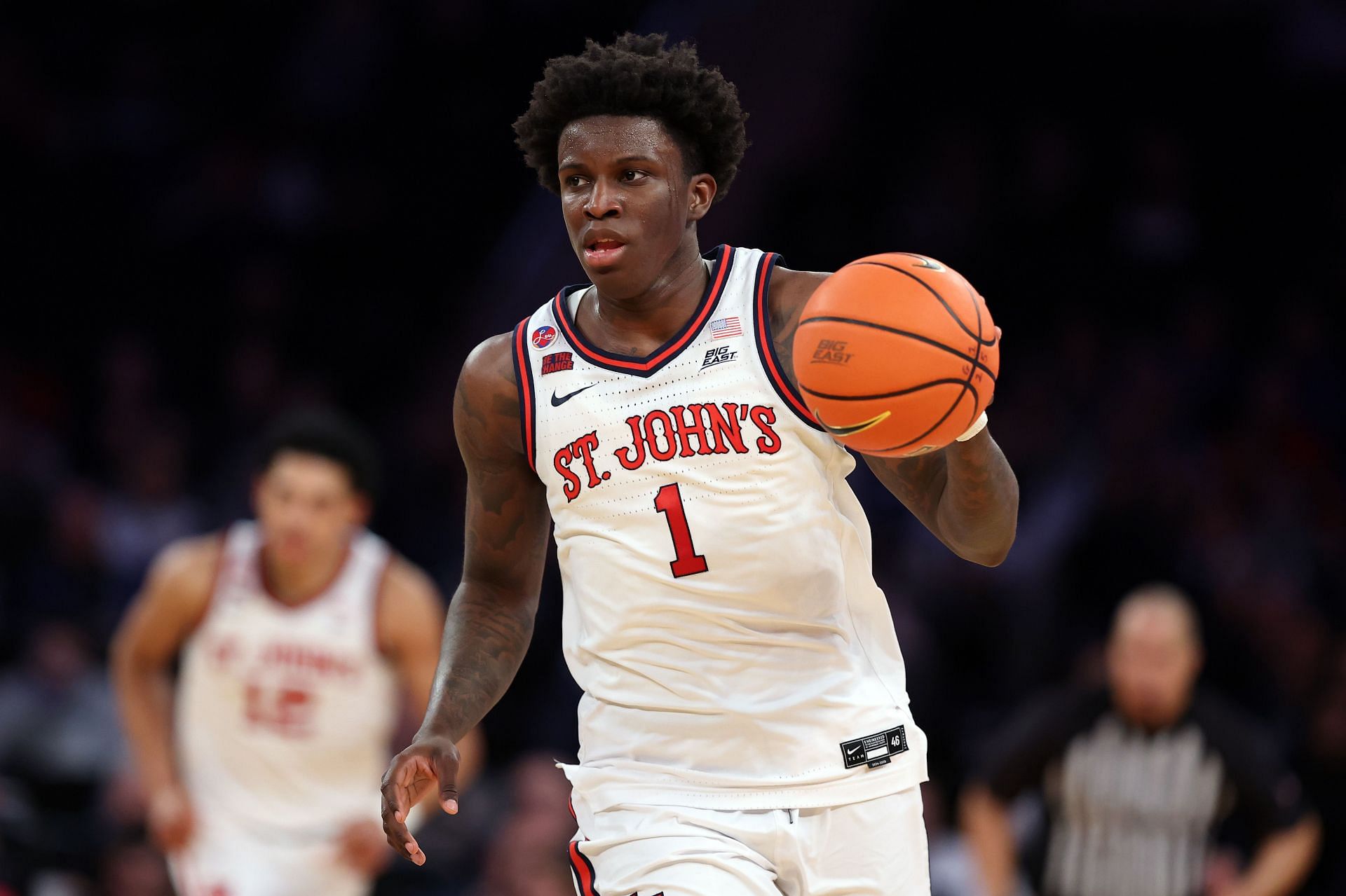 Kadary Richmond (#1) of the St. John&#039;s Red Storm dribbles in the second half of a quarterfinal game against the Butler Bulldogs Photo: Getty