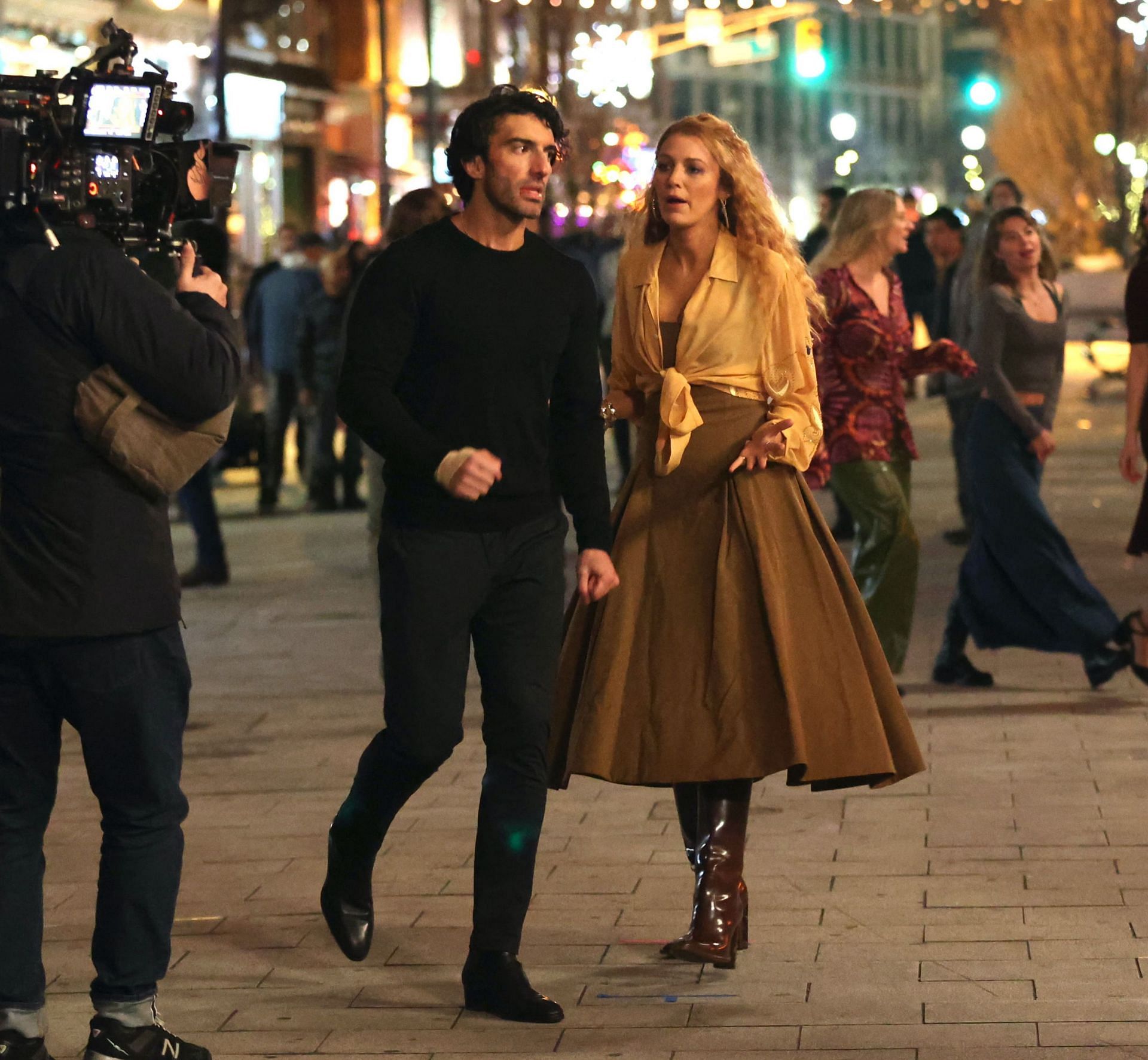 Blake Lively and Justin Baldoni on the sets of It Ends With Us- Source: Getty