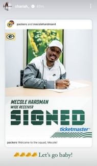 Mecole Hardman Jr.'s fiancée Instagram story /@chariah_