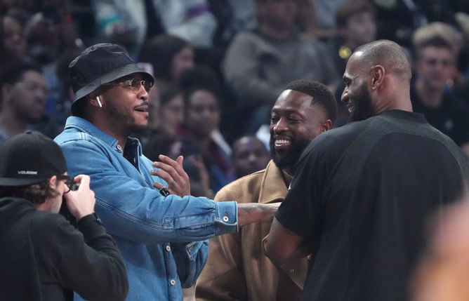 "Worst pickup game I’ve ever seen" - Carmelo Anthony & Dwyane Wade mock Joe Budden's hilarious self-lob attempt during open scrimmage