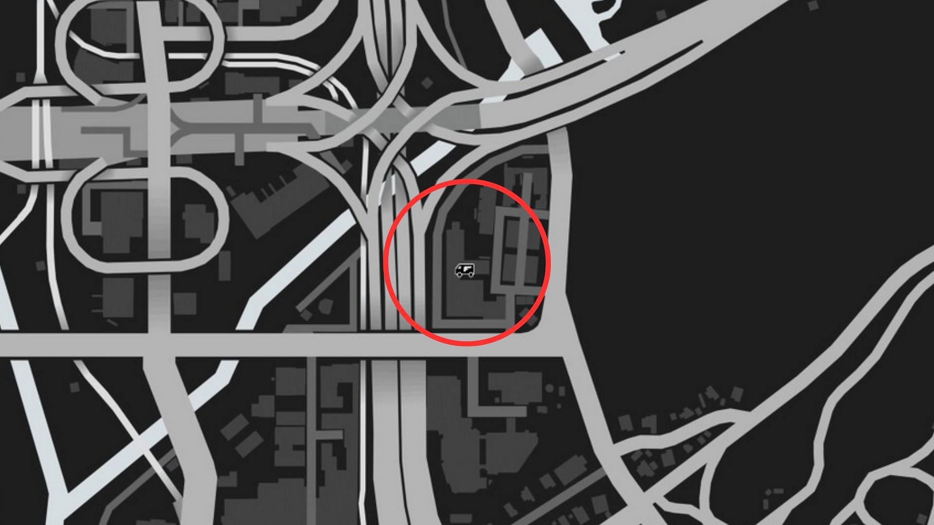 The exact coordinates of the GTA Online Gun Van Location Today (Image via Rockstar Games)