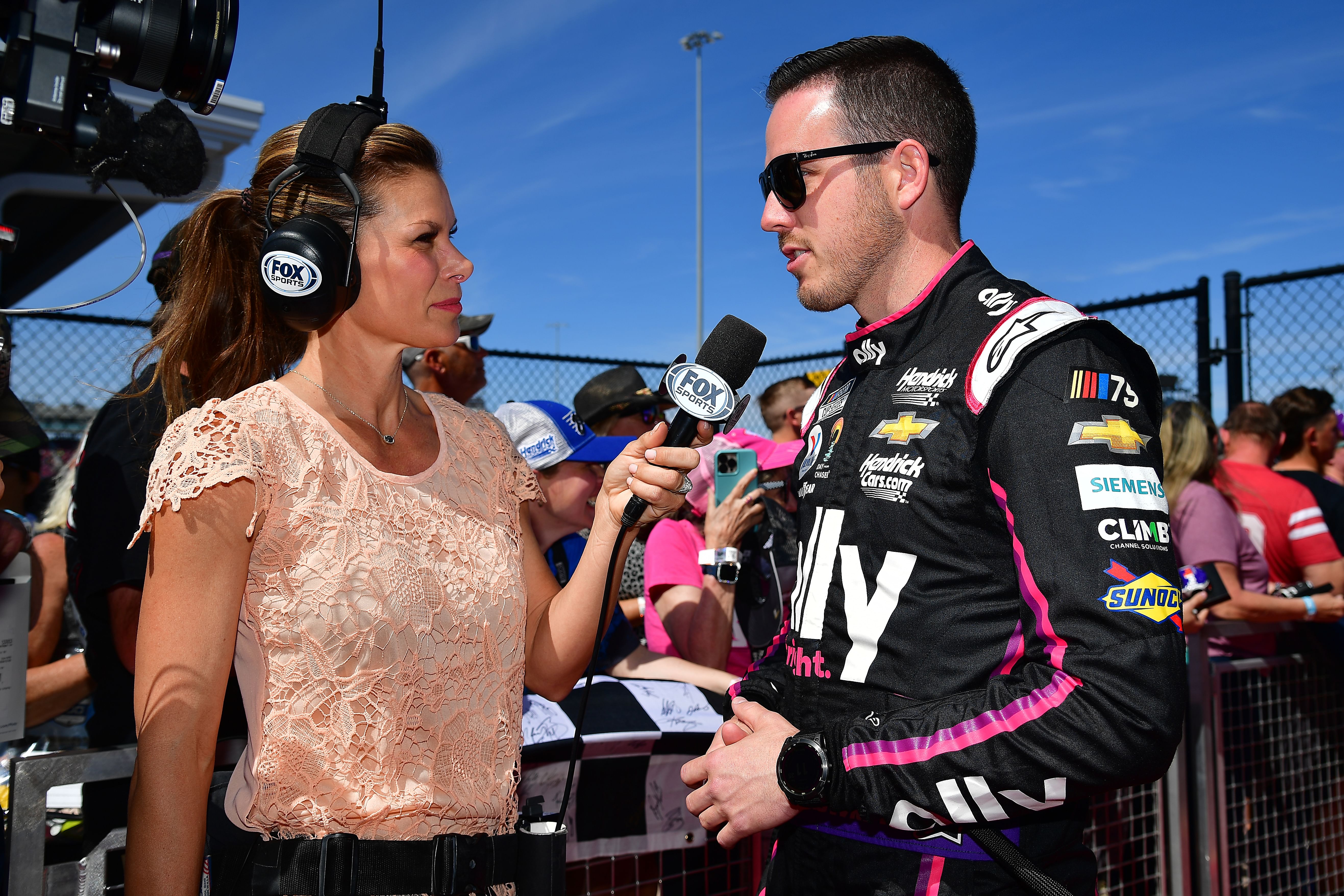 Jamie Little during a coverage of the NASCAR: United Rentals Work United 500 - Source: Getty