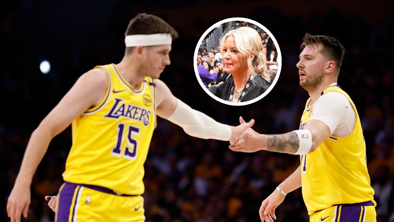  Lakers fans react as Jeanie Buss makes striking admission on Luka Doncic&rsquo;s supporting cast (Image Source: Getty, NBA.com)