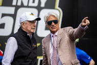 Roger Penske (left) with IndyCar CEO Mark Miles after the Indianapolis 500 at Indianapolis Motor Speedway, March 28, 2023 - Source: Imagn