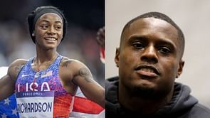 Christian Coleman shows off dance moves while wearing Sha'Carri Richardson exclusive merchandise