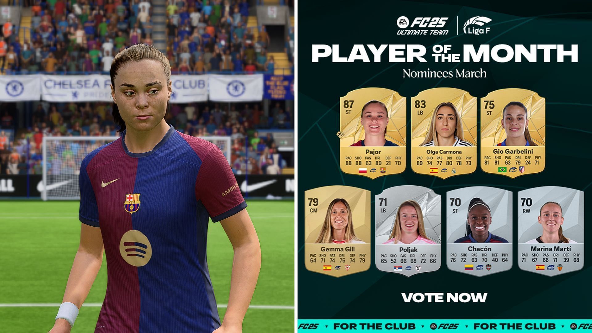 Liga F nominees for March are finally revealed (Image via EA Sports)