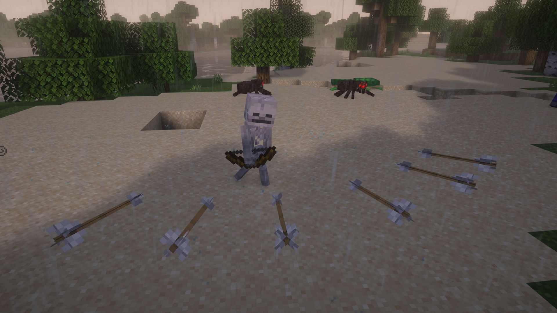 You can freeze time using the tick command and play around with mobs (Image via Sportskeeda Gaming/Mojang Studios)