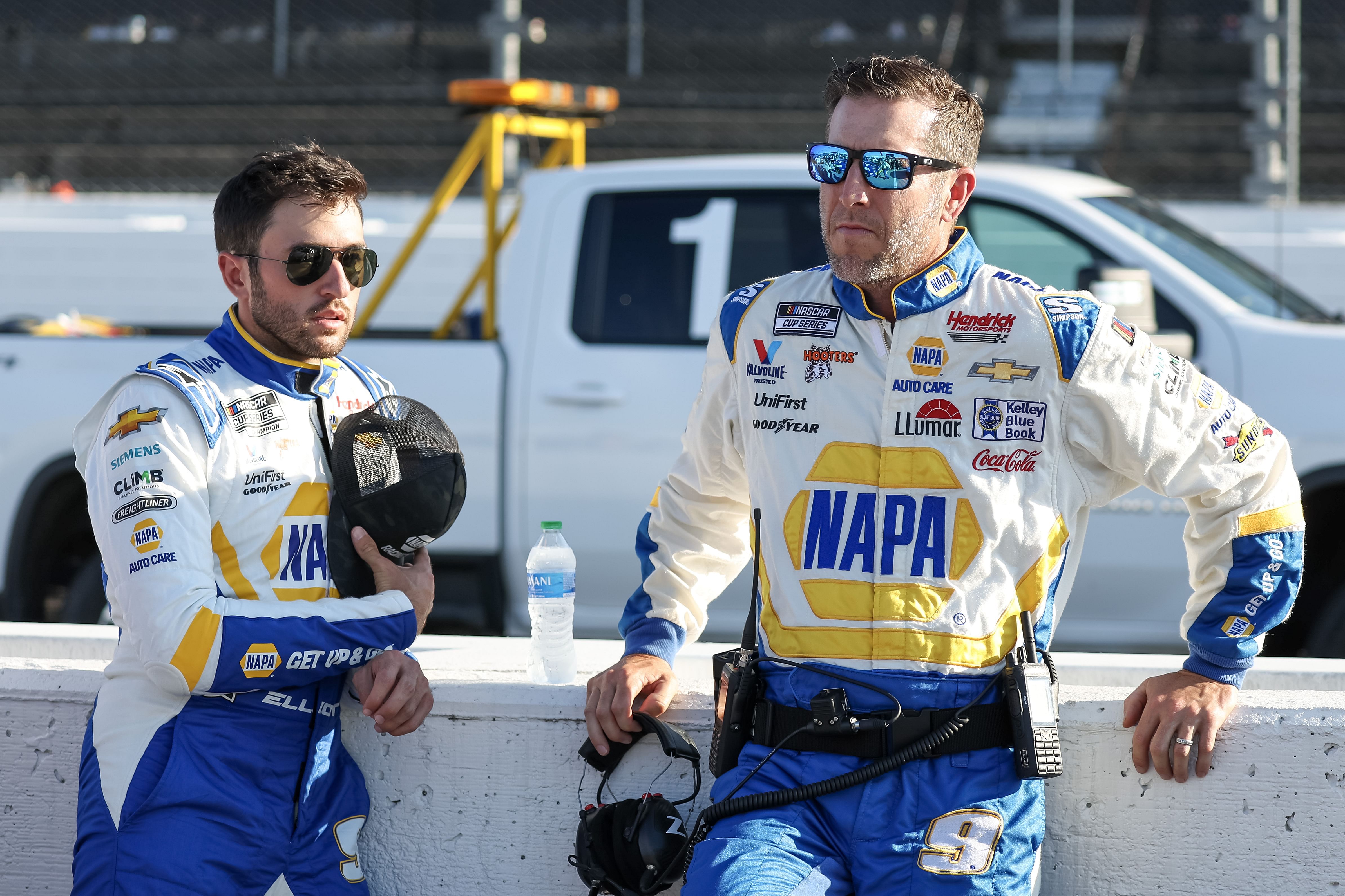 NASCAR Cup Series driver Chase Elliott with crew chief Alan Gustafson. - Source: Imagn