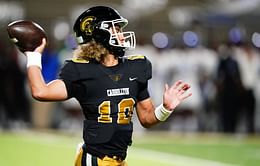Colorado's Julian Lewis shares his reaction as Buffaloes IOL Zechariah Owens' shares a snap of them during spring games practice