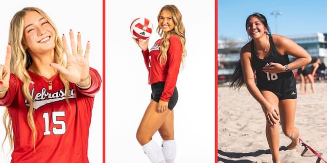 Maisie Boesiger, Andi Jackson and Lexi Rodriguez of Nebraska Cornhuskers. (Iamges by Instagram of maisieboesiger, andijacksonn and  lexi.rodriguez__)