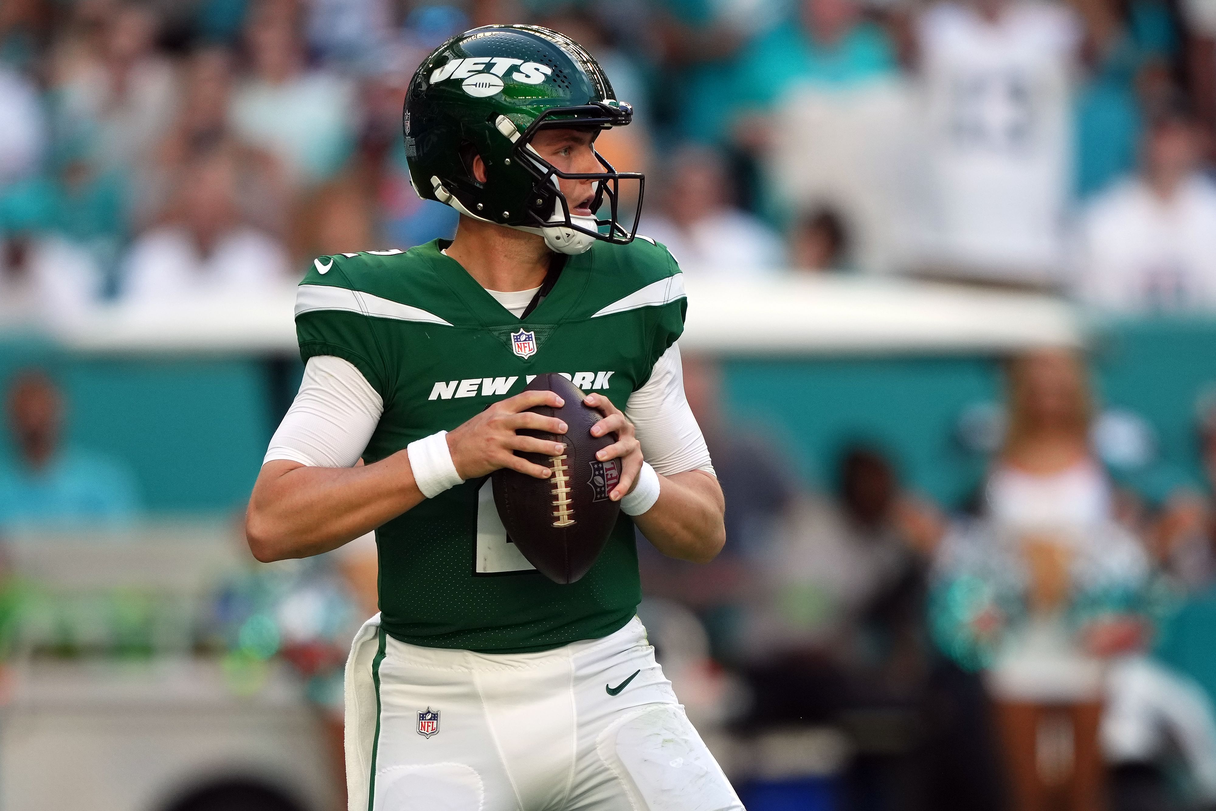 NFL: Former New York Jets QB Zach Wilson - Source: Imagn