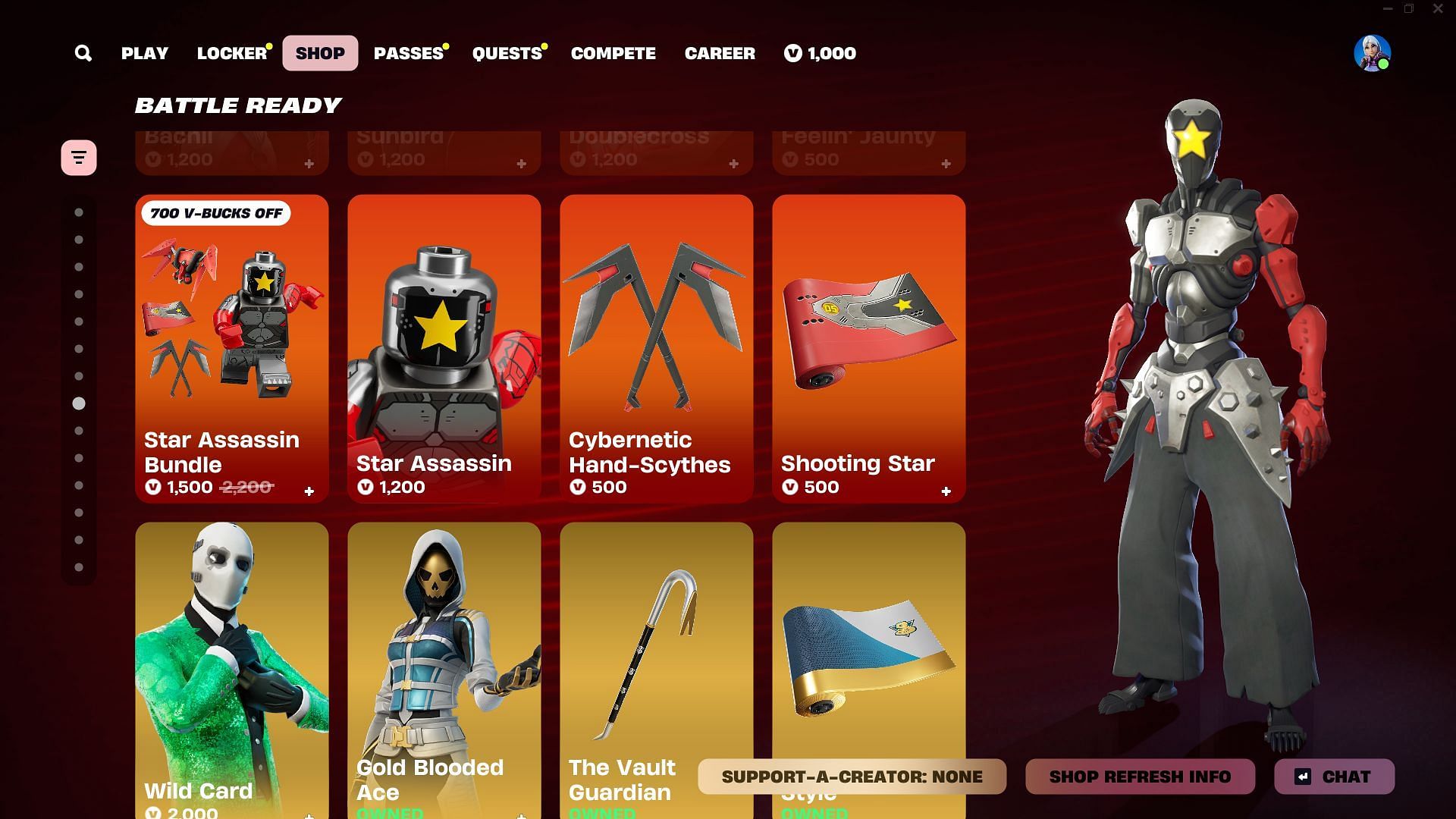 You can now purchase the Star Assassin skin in Fortnite (Image via Epic Games)