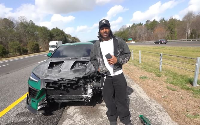 What happened to Duke Dennis' Lamborghini Urus? Streamer reveals crashing his $400k car after losing control