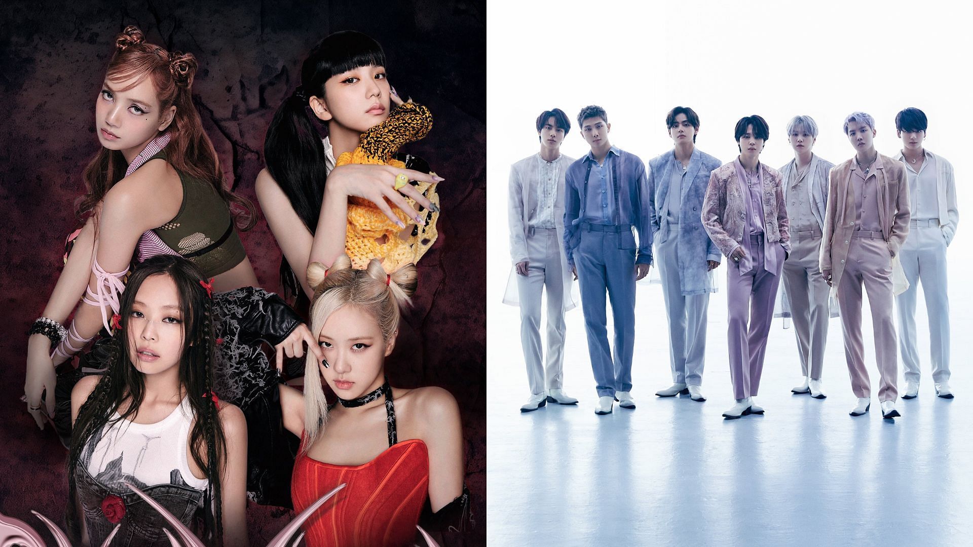 Former YG employee leaks stashed data of every agency including BTS and BLACKPINK. (Images via X/@BLACKPINK and @BIGHIT_MUSIC)