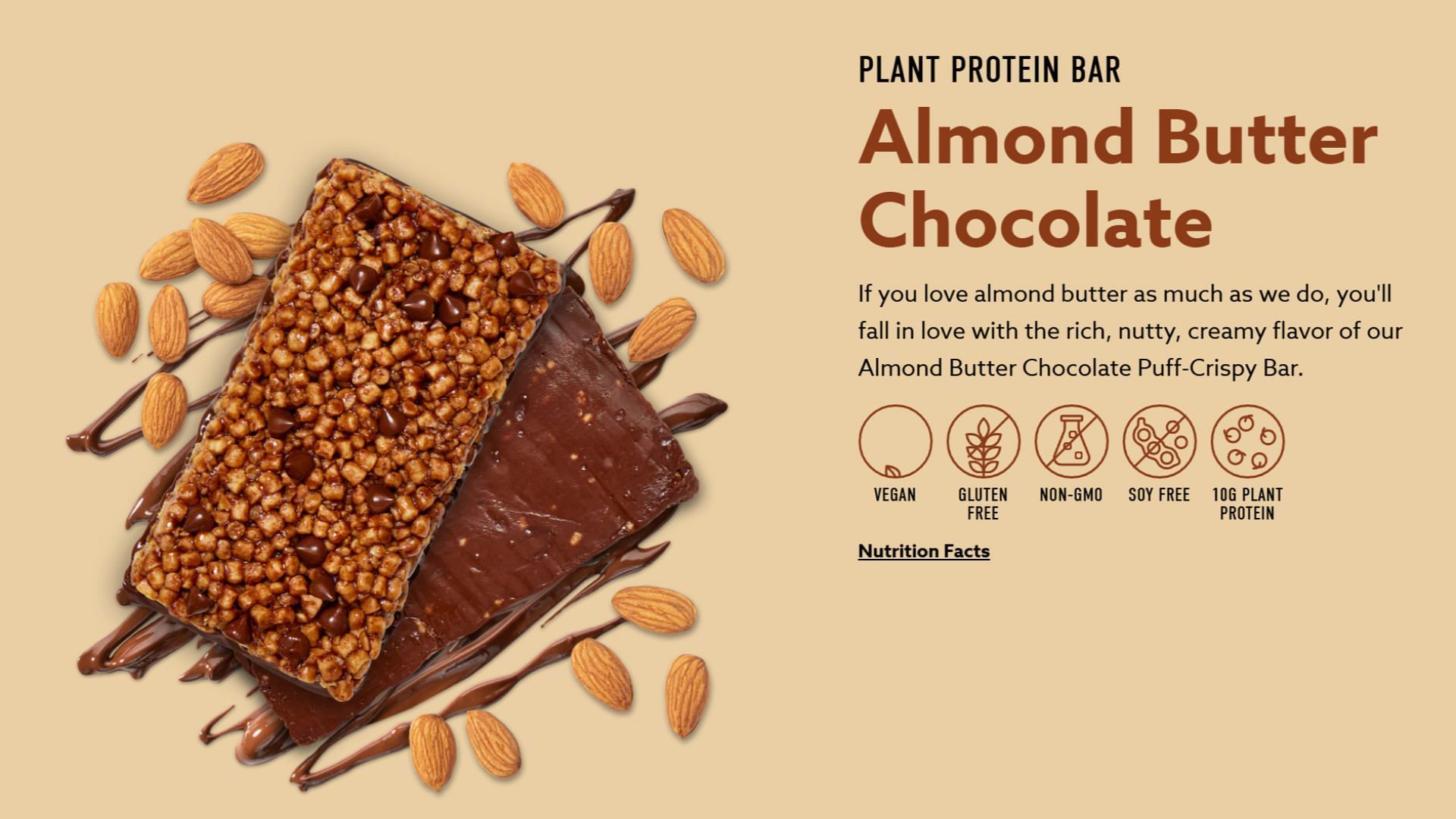 Plant Protein Bar Almond Butter Chocolate (Image via Mezcla)