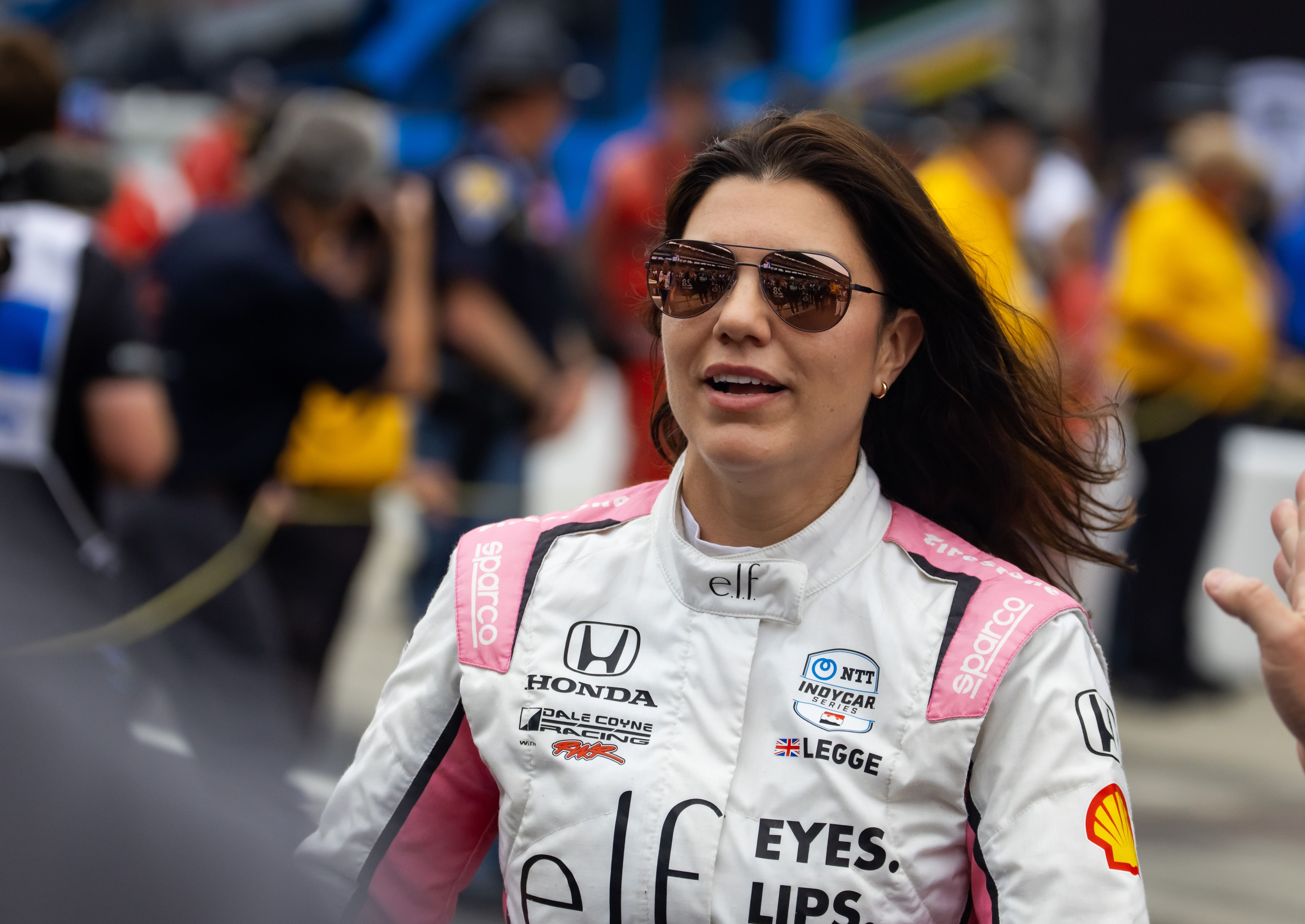 Katherine Legge during the 108th running of the Indianapolis 500 at Indianapolis Motor Speedway. (Source: Imagn)