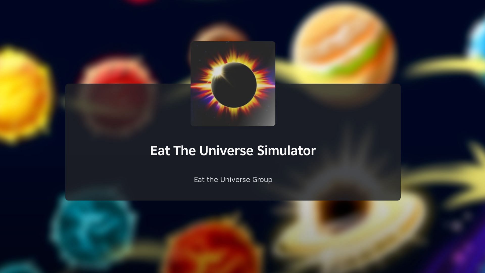 Eat The Universe Simulator loading screen