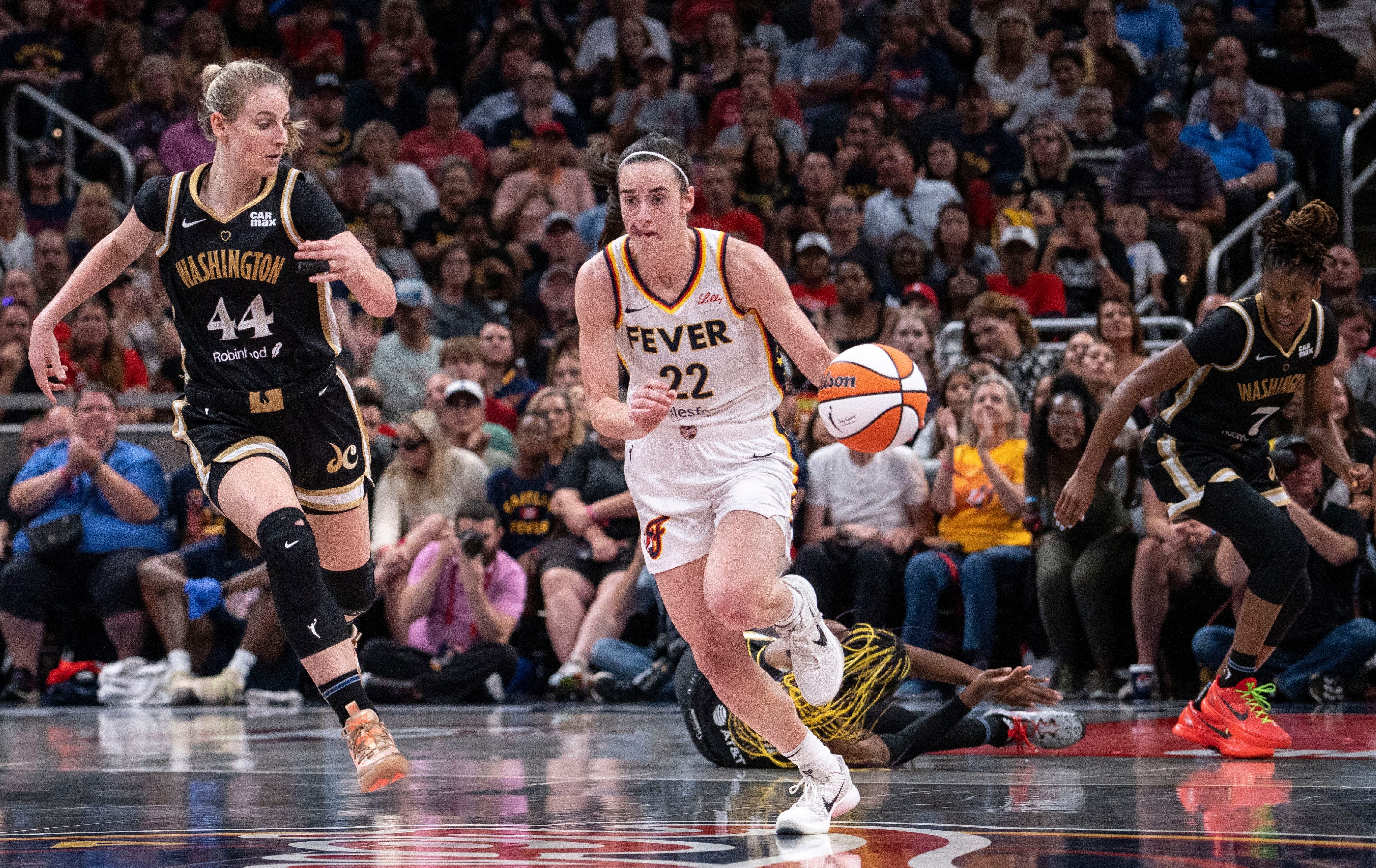 Caitlin Clark spoke out about the ongoing comparisons between the WNBA and NBA (Image credit: Imagn)