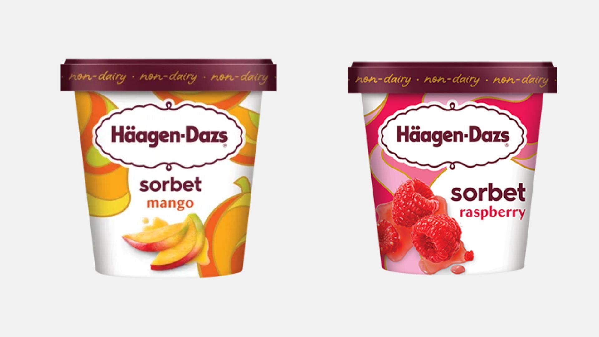 The new releases join existing flavors of Mango &amp; Rasberry (Image via H&auml;agen-Dazs)