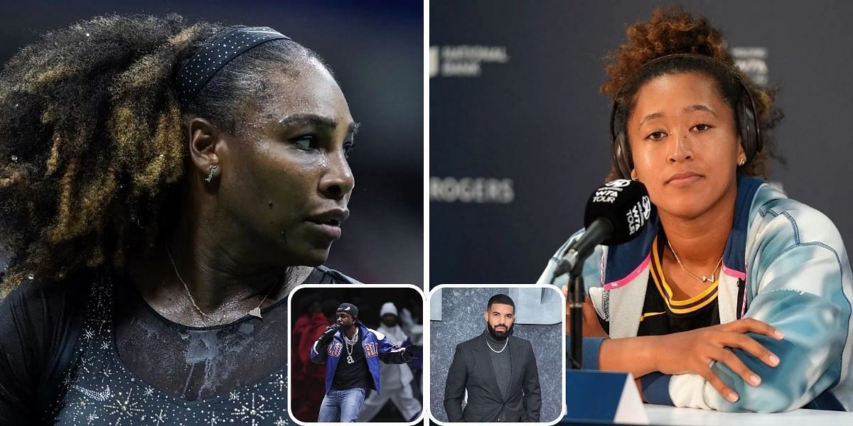 Serena Williams, Naomi Osaka, Kendrick Lamar and Drake. Source: Getty