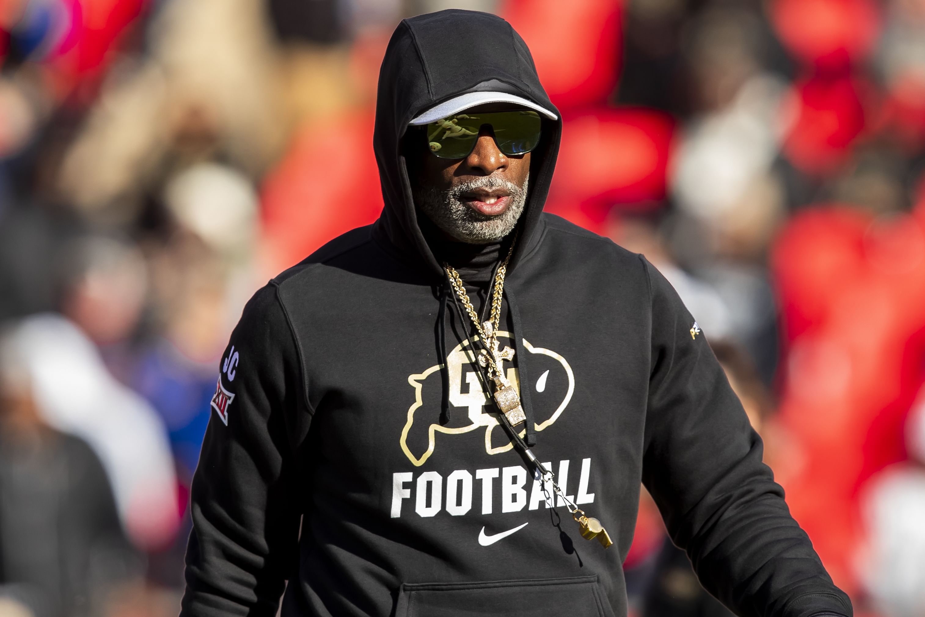 Deion Sanders watches his players warmup - Source: Imagn