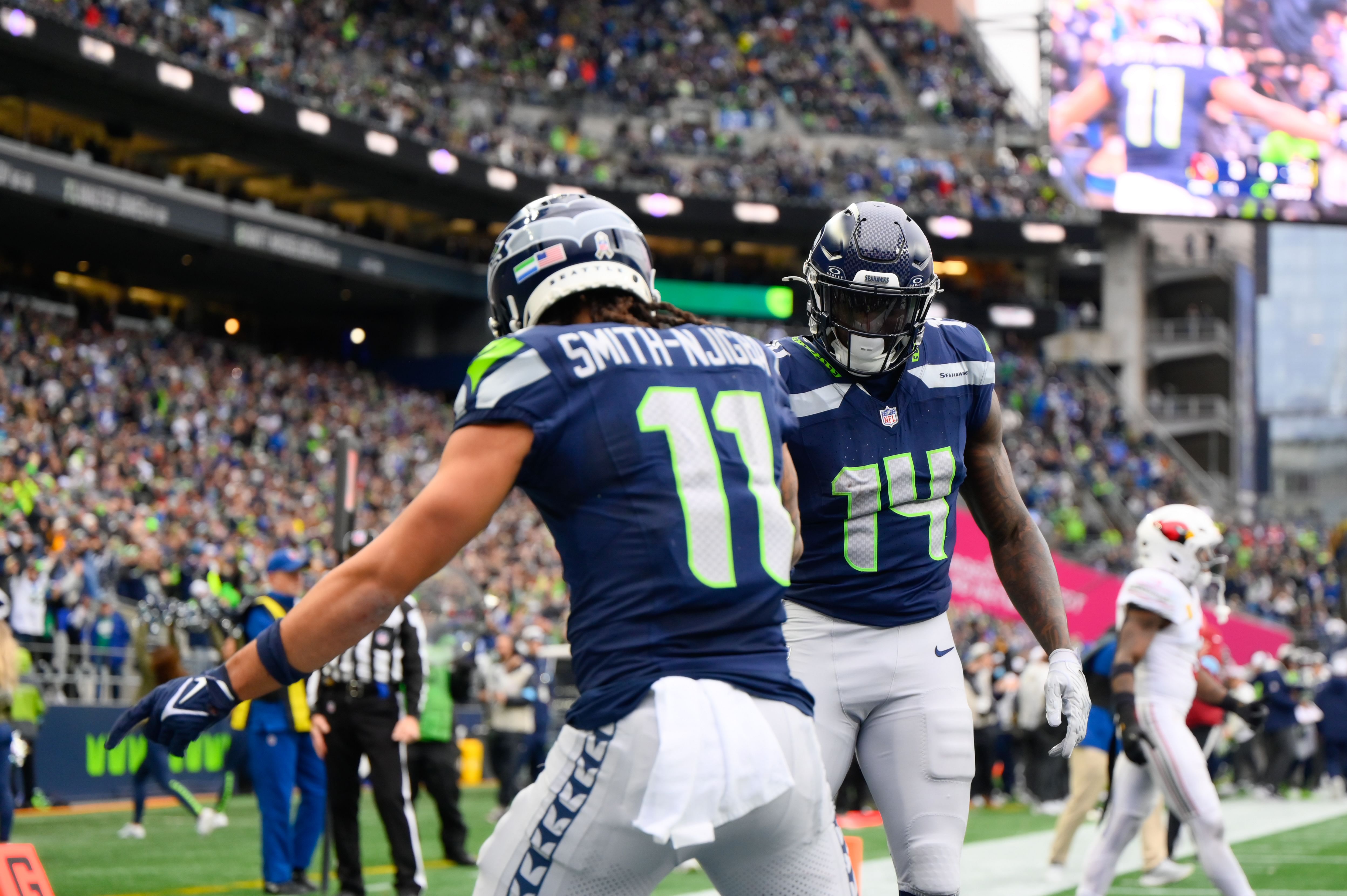 Jaxon Smith-Njigba delivers 2-word reaction to DK Metcalf&rsquo;s trade request from Seahawks (Image credit: Imagn)